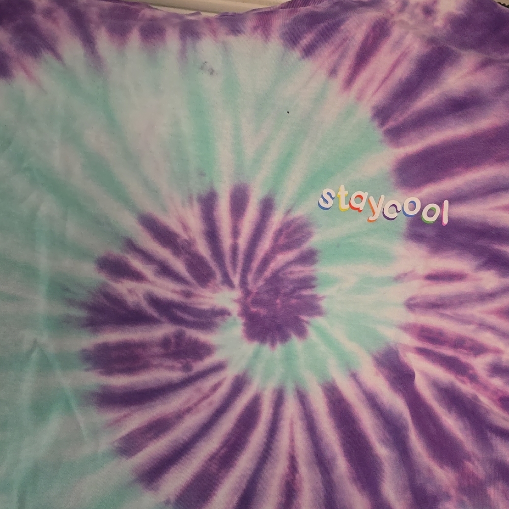 Tie-Dye Short Sleeve Tee - Purple and Blue